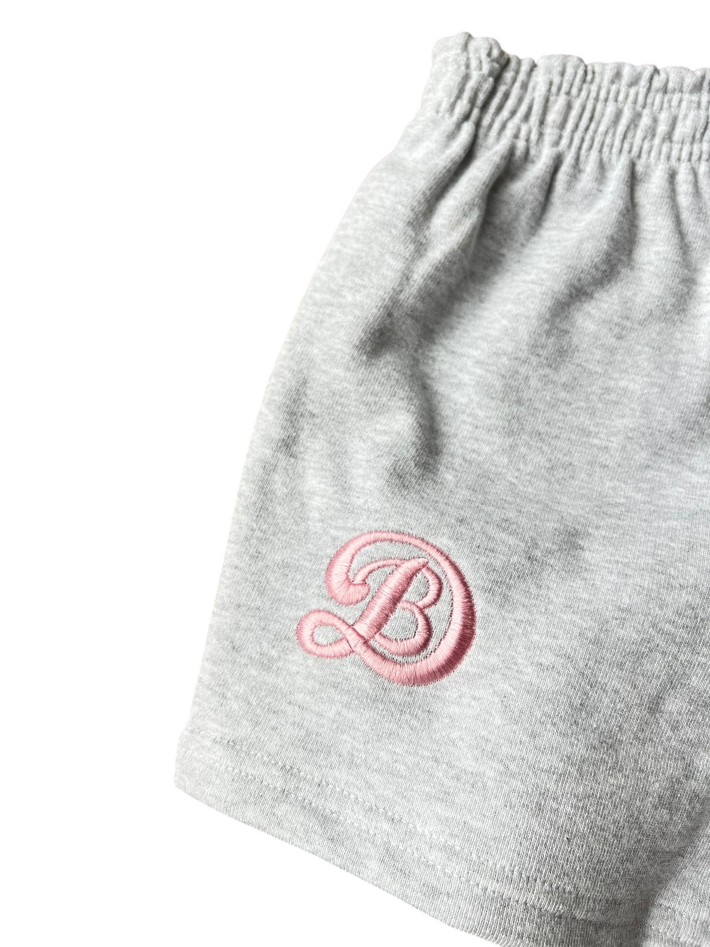 Women’s DBL Cotton Shorts – Heather Grey x Light Pink